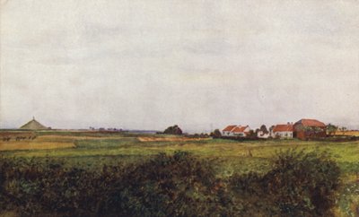La Granja de La Belle Alliance y el Montículo coronado por el León Belga, Waterloo de after Amedee Forestier